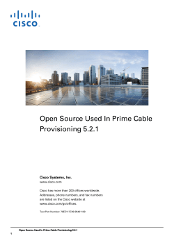 Cisco Prime Cable Provisioning Third Party and Open Source Copyrights Document, 5.2.1