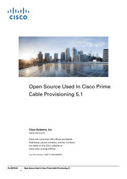 Cisco Prime Cable Provisioning Third Party and Open Source Copyrights Document, 5.1
