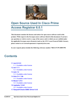 Open Source Used In Cisco Prime Access Registrar, 6.0.1