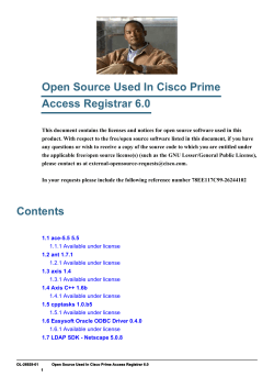Open Source Used In Cisco Prime Access Registrar, 6.0