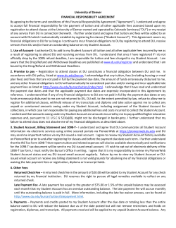 Student Financial Responsibility Agreement