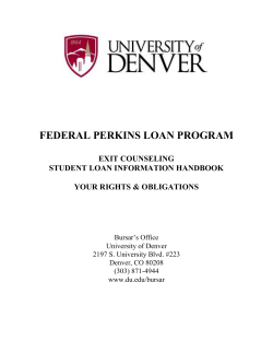 NDSL/Perkins Exit Counseling Handbook