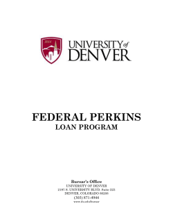 NDSL/Perkins Entrance Counseling Handbook