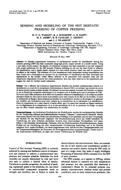 Sensing and Modeling of the Hot Isostatic Pressing of Copper Pressing