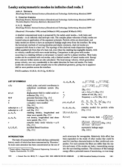 Leaky Axisymmetric Modes in Infinite Class Rods