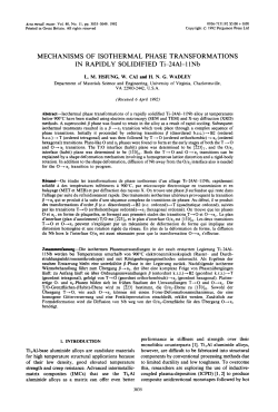 Mechanisms of Isothermal Phase Transformations in Rapidly Solidified Ti-24A1-11Nb