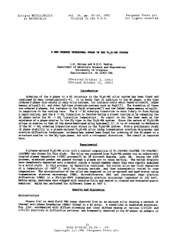 A New Ordered Tetragonal Phase in the Ti3A1+Nb System