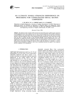 An Ultimate Tensile Strength Dependence on Processing for Consolidated Metal Matrix Composites