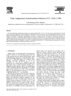 Time-Temperature Transformation Behavior of Ti-24A1-11Nb