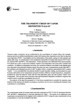 The Transient Creep of Vapor Deposited Ti-6A1-4V