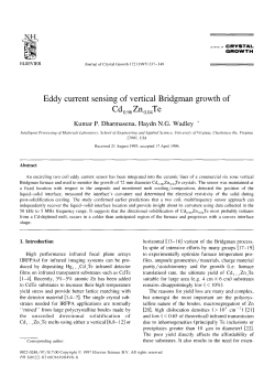 Eddy Current Sensing of Vertical Bridgman Growth of Cd0.96Zn0.04Te
