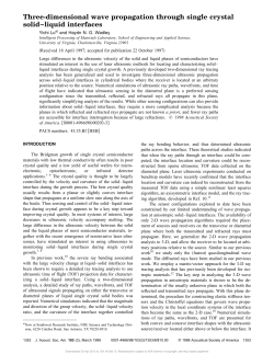 Three-Dimensional Wave Propagation Through Single Crystal Solid-Liquid Interfaces