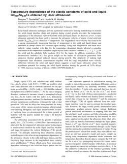 Temperature Dependence of the Elastic Constants of Solid and Liquid Cd0.96Zn0.04Te Obtained by Laser Ultrasound