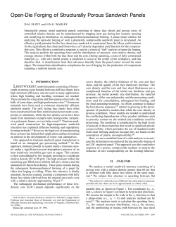Open-Die Forging of Structurally Porous Sandwich Panels