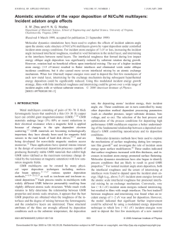 Atomistic Simulation of the Vapor Deposition of Ni/Cu/Ni Multilayers: Incident Adatom Angle Effects