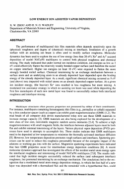 Low Energy Ion Assisted Vapor Deposition