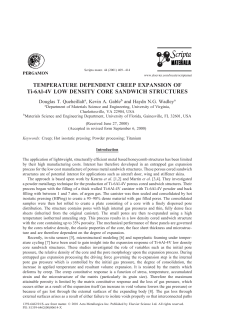 Temperature Dependent Creep Expansion of Ti-6A1-4V Low Density Core Sandwich Structures