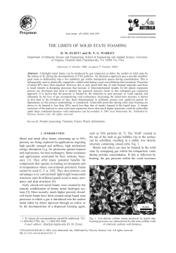 The Limits of Solid State Foaming