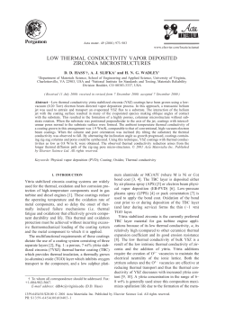 Low Thermal Conductivity Vapor Deposited Zirconia Microstructures