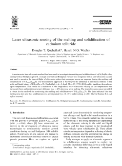 Laser Ultrasonic Sensing of the Melting and Solidification of Cadmium Telluride