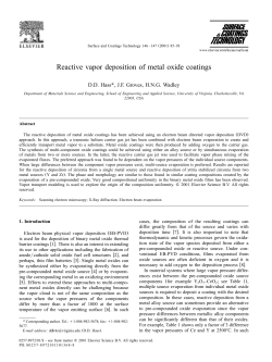 Reactive Vapor Deposition of Metal Oxide Coatings