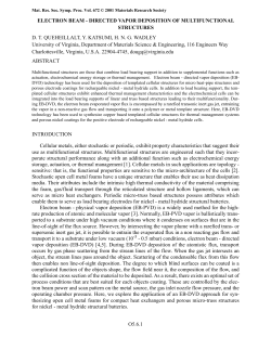 Electron Beam Directed Vapor Deposition of Multifunctional Structures