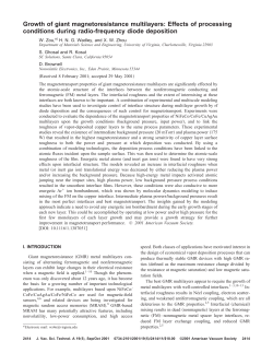 Growth of Giant Magnetoresistance Multilayers: Effects of Processing Conditions During Radio Frequency Diode Deposition