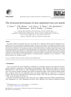 The Structural Performance of Near-Optimized Truss Core Panels