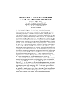 Deposition of Electron Beam Evaporant in a Low Vacuum Gas Flow Environment