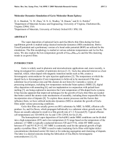 Molecular Dynamics Simulation of GaAs Molecular Beam Epitaxy