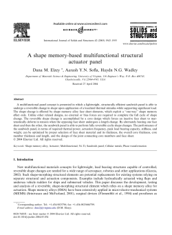 A Shape Memory-Based Multifunctional Structural Actuator Panel