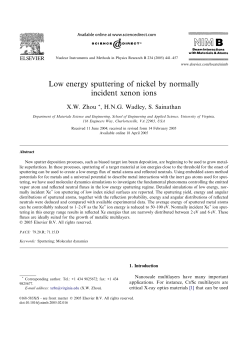 Low Energy Sputtering of Nickel by Normally Incident Xenon Ions