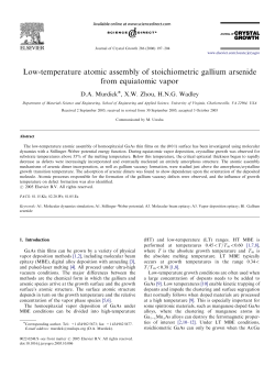 Low-Temperature Atomic Assembly of Stoichiometric Gallium Arsenide from Equiatomic Vapor