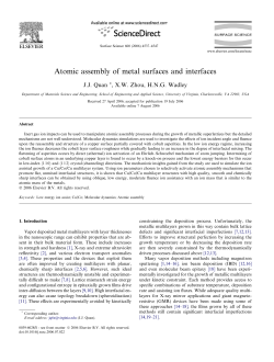 Atomic Assembly at Metal Surfaces and Interfaces,