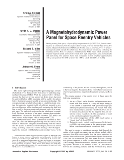 A Magnetohydrodynamic Power Panel for Space Reentry Vehicles