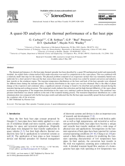A Quasi-3D Analysis of the Thermal Performance of a Flat Heat Pipe