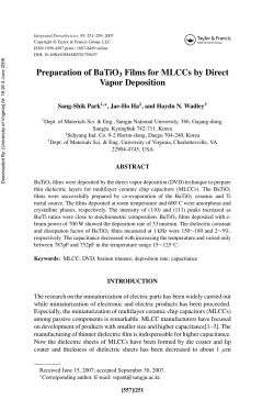 Preparation of BaTiO3 Films for MLCCs by Direct Vapor Deposition