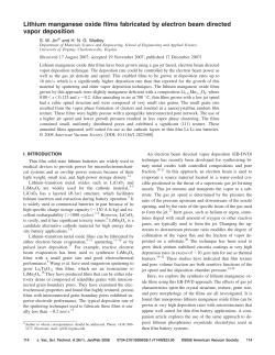Lithium Manganese Oxide Films Fabricated by Electron-Beam Directed Vapor Deposition