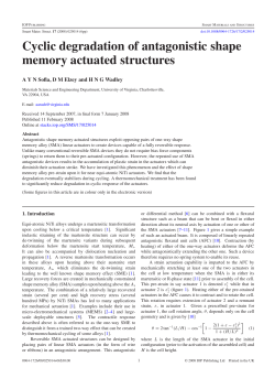 Cyclic Degradation of Antagonistic Shape Memory Actuated Structures