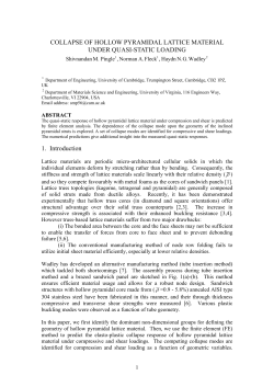 Collapse of Hollow Pyramidal Lattice Material Under Quasi-Static Loading
