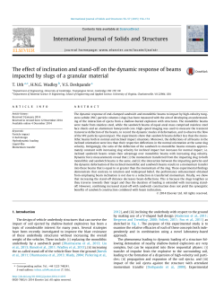 The Effect of Inclination and Stand-Off on the Dynamic Response of Beams Impacted by Slugs of a Granular Material