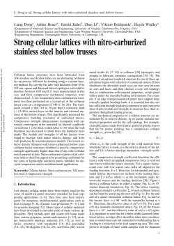 Strong Cellular Lattice with Nitro-Carburized Stainless Steel Hollow Trusses