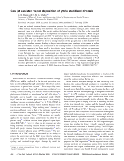 Gas Jet Assisted Vapor Deposition of Yttria Stabilized Zirconia