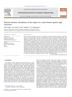 Discrete Element Calculations of the Impact of a Sand Column Against Rigid Structures