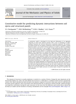 Constitutive Model for Predicting Dynamic Interactions Between Soil Ejecta and Structural Panels