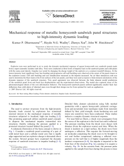 Mechanical Response of Metallic Honeycomb Sandwich Panel Structures to High Intensity Dynamic Loading