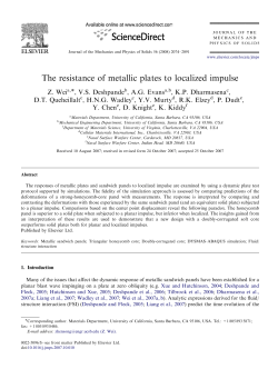 The Resistance of Metallic Plates to Localized Impulse