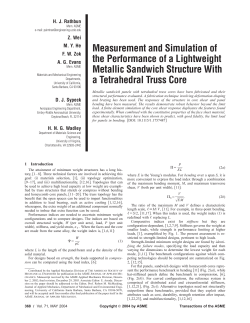 Measurement and Simulation of the Performance of Lightweight Metallic Sandwich Structures with Tetrahedral Truss Cores