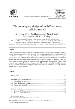 The Topological Design of Multifunctional Cellular Metals