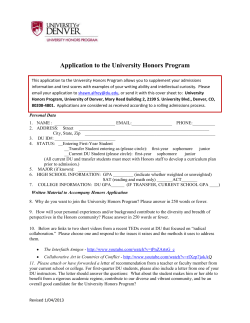 University Honors Program Application